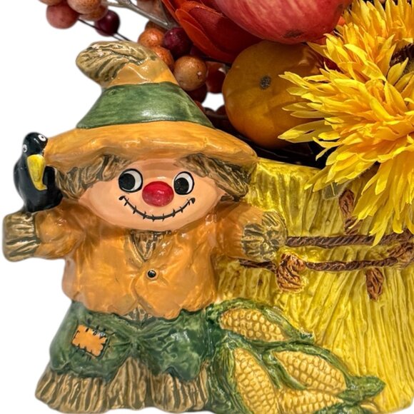 1950's Scarecrow and Wheat Head Vase/Planter Arrangement - Picture 4 of 15